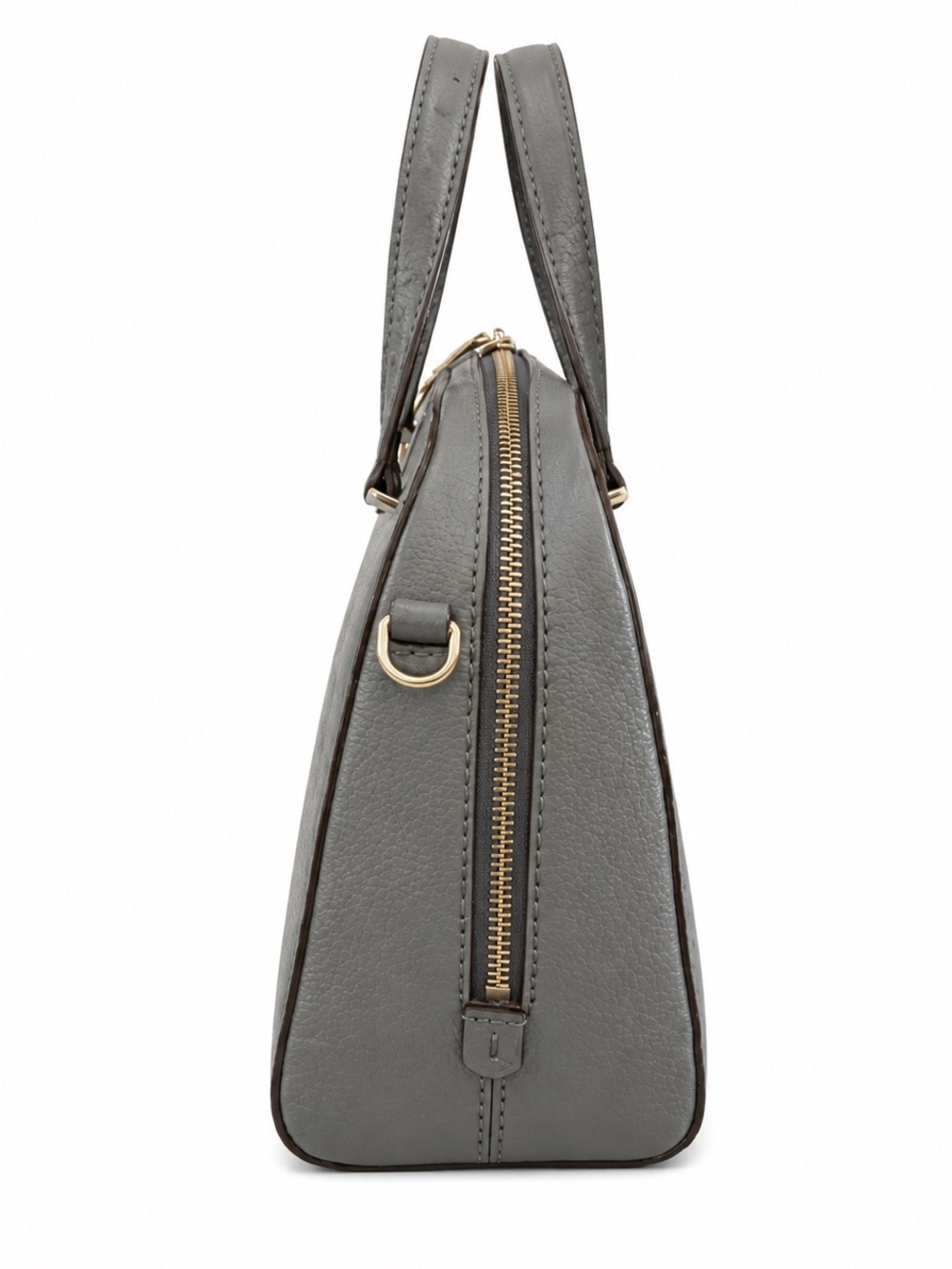 KATE SPADE New York Gray Ostrich-Embossed Leather Dome Satchel Crossbody Bag - Picture 2 of 16
